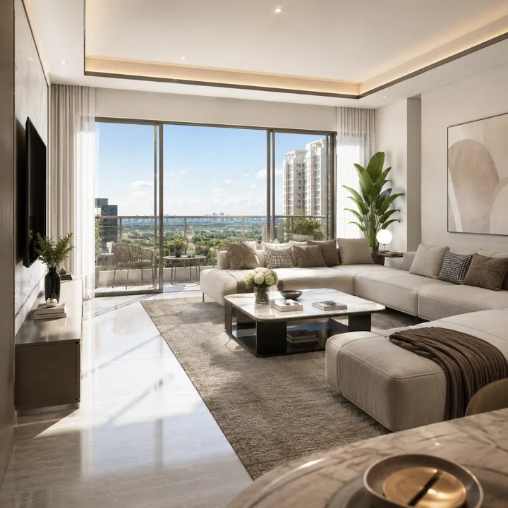 Prestige Kodagurki apartment living room interior